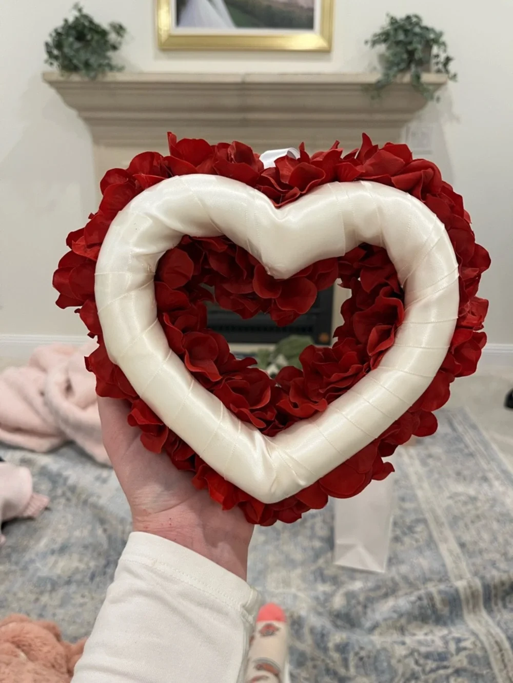 Tiny Red Heart Floral Wreath